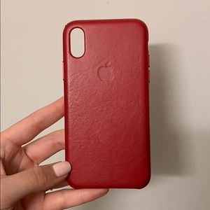 iPhone X Red Leather Case